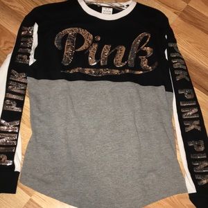 PINK Long Sleeve sequence shirt